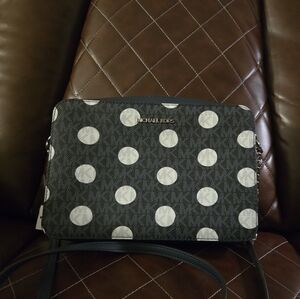 NWT Michael Kors Navy and White Polka Dot Crossbody Bag
